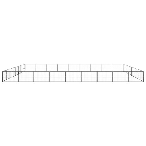 Kavez za pse crni 72 m² čelični - NOVO