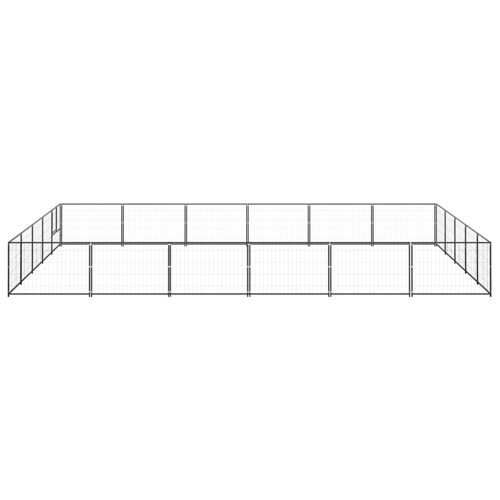 Kavez za pse crni 30 m² čelični - NOVO