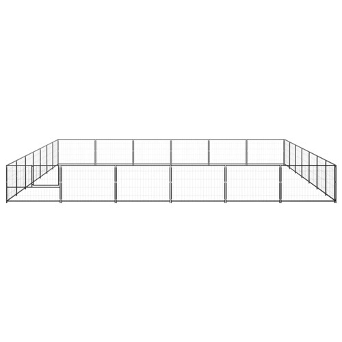 Kavez za pse crni 42 m² čelični - NOVO