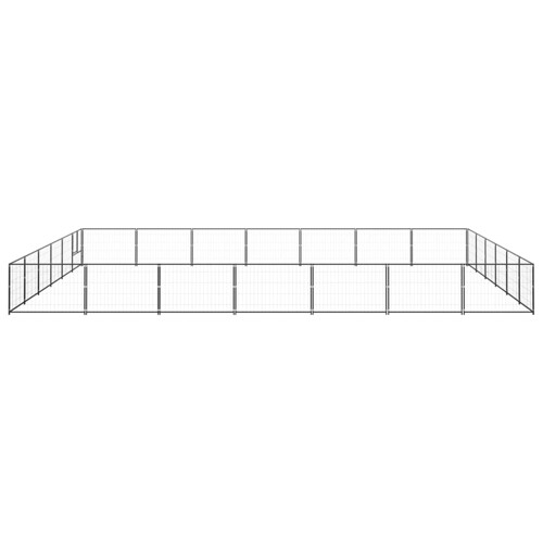 Kavez za pse crni 42 m² čelični - NOVO