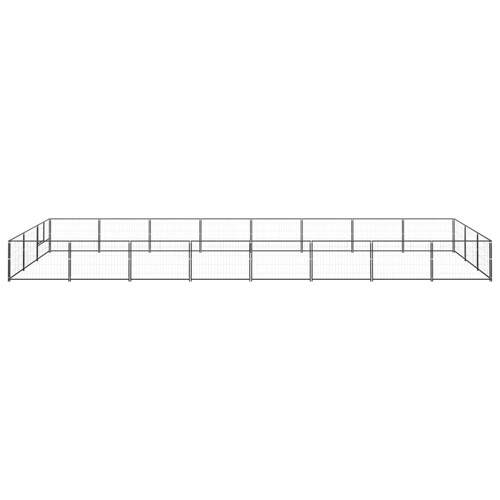 Kavez za pse crni 24 m² čelični - NOVO