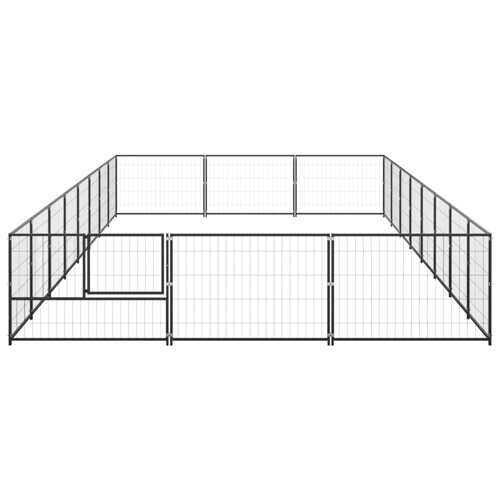 Kavez za pse crni 24 m² čelični - NOVO