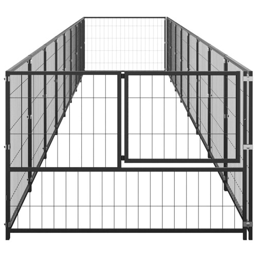 Kavez za pse crni 8 m² čelični - NOVO