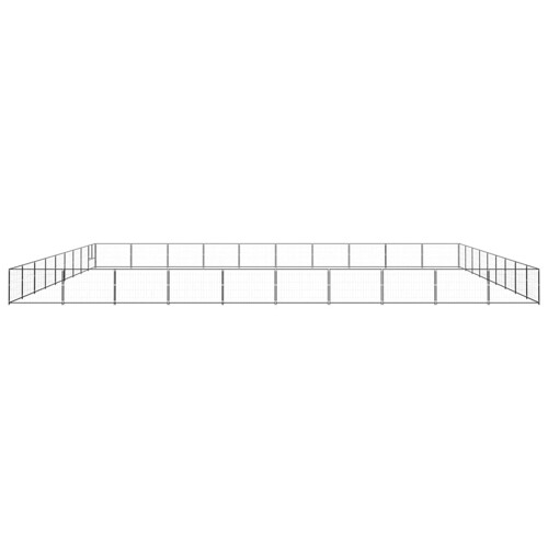 Kavez za pse crni 90 m² čelični - NOVO