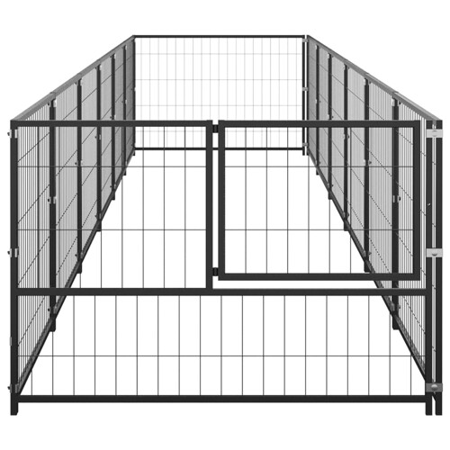 Kavez za pse crni 6 m² čelični - NOVO