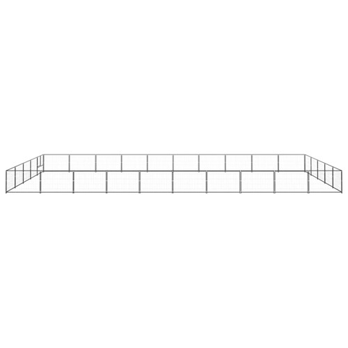 Kavez za pse crni 50 m² čelični - NOVO
