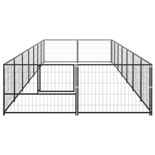Kavez za pse crni 14 m² čelični - NOVO
