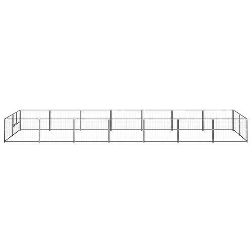 Kavez za pse crni 14 m² čelični - NOVO