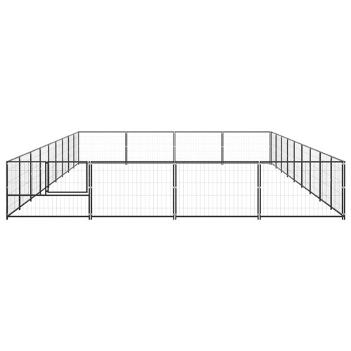 Kavez za pse crni 36 m² čelični - NOVO