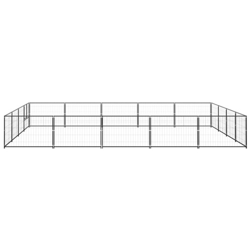 Kavez za pse crni 20 m² čelični - NOVO