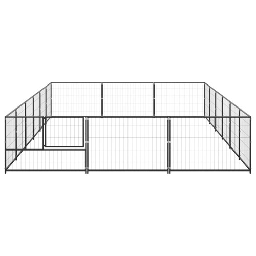 Kavez za pse crni 18 m² čelični - NOVO