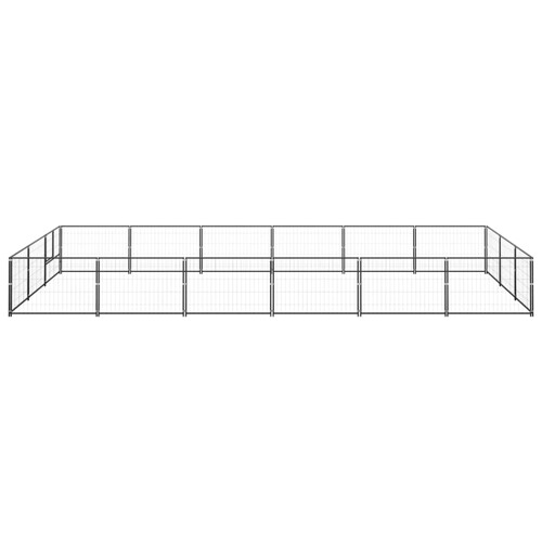 Kavez za pse crni 18 m² čelični - NOVO