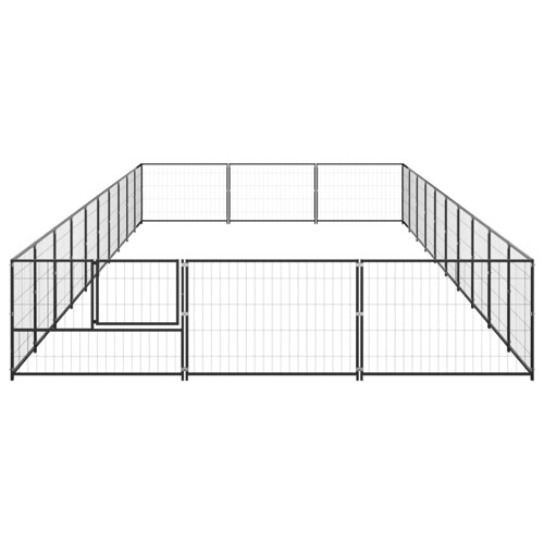 Kavez za pse crni 30 m² čelični - NOVO