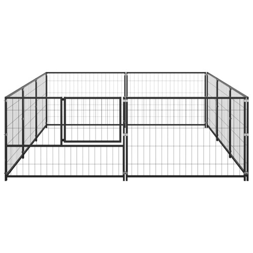 Kavez za pse crni 6 m² čelični - NOVO