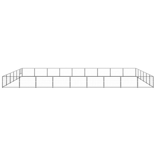 Kavez za pse crni 54 m² čelični - NOVO