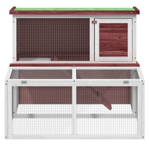 Kavez za zečeve boja kave 102x90x84,5 cm od masivne borovine - NOVO