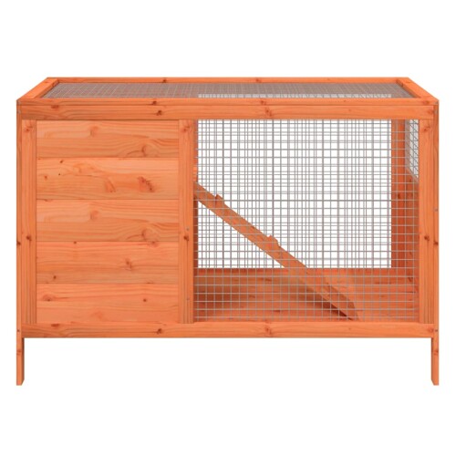 Kavez za zečeve smeđi 103 x 44 x 69,5 cm od masivne borovine - NOVO