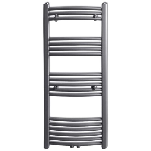 Kupaonski radijator za ručnike s prečkama zakrivljeni sivi 500x1160 mm - NOVO
