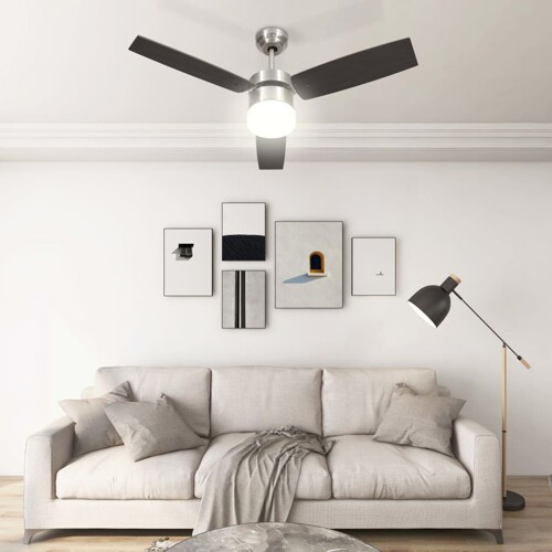 Stropni ventilator sa svjetlom i daljinskim 108 cm tamnosmeđi - NOVO