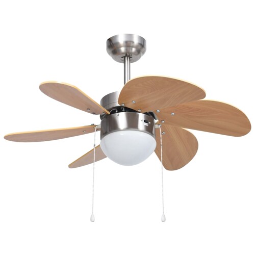 Stropni ventilator sa svjetlom 76 cm svjetlosmeđi - NOVO