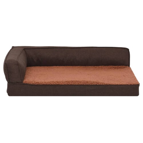 Ergonomski madrac za pse 60 x 42 cm flis izgled platna smeđi - NOVO