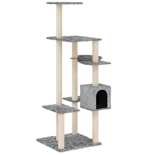 Penjalica za mačke sa stupovima za grebanje svjetlosiva 142 cm - NOVO