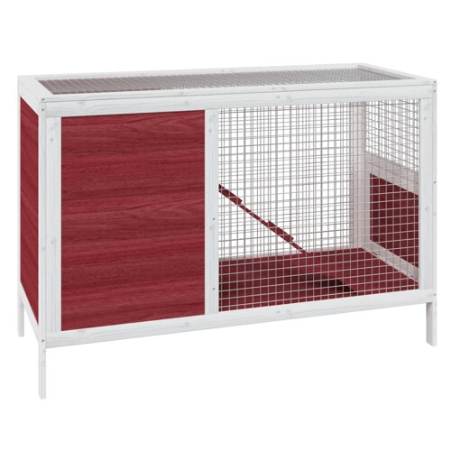 Kavez za zečeve boja kave 103 x 44 x 69,5 cm masivna borovina - NOVO