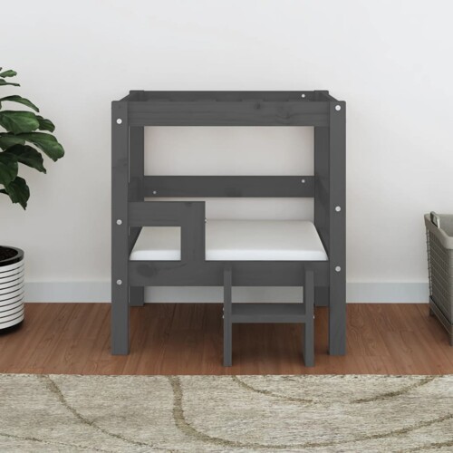 Krevet za pse sivi 55,5x53,5x60 cm od masivne borovine - NOVO