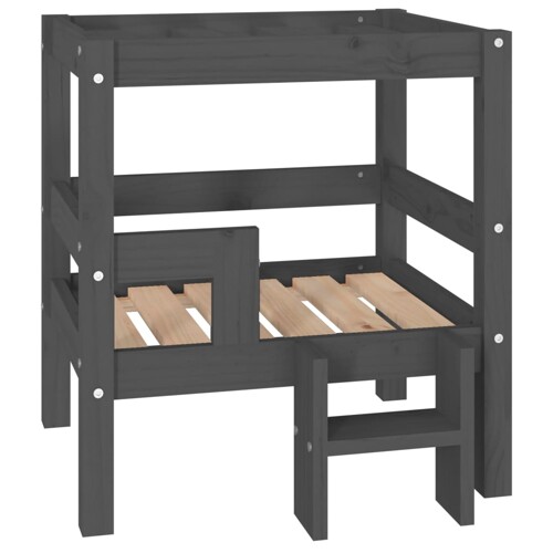 Krevet za pse sivi 55,5x53,5x60 cm od masivne borovine - NOVO