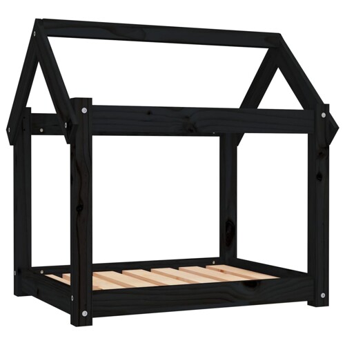 Krevet za pse crni 71 x 55 x 70 cm od masivne borovine - NOVO