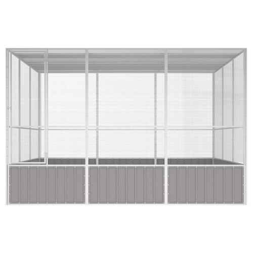 Kavez za ptice sivi 302,5x324,5x211,5 cm od pocinčanog čelika - NOVO