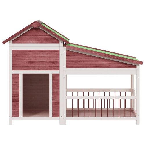 Kućica za pse boja kave 143 x 60,5 x 109 cm od masivne borovine - NOVO