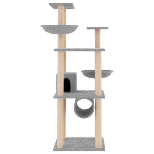 Penjalica za mačke sa stupovima za grebanje svjetlosiva 141 cm - NOVO