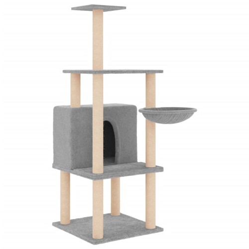 Penjalica za mačke sa stupovima za grebanje svjetlosiva 132 cm - NOVO