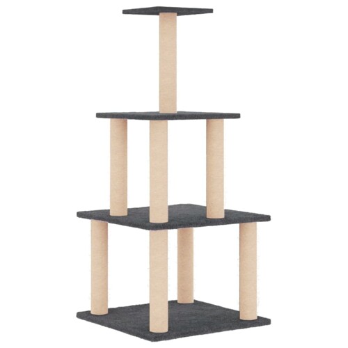 Penjalica za mačke sa stupovima za grebanje tamnosiva 111 cm - NOVO
