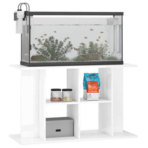 Stalak za akvarij sjajni bijeli 100x40x60 cm konstruirano drvo - NOVO