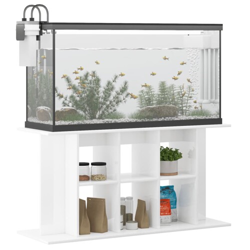 Stalak za akvarij sjajni bijeli 120x40x60 cm konstruirano drvo - NOVO