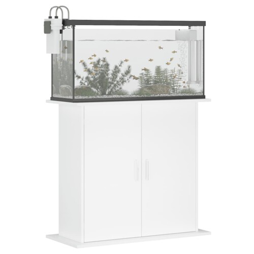 Stalak za akvarij bijeli 81 x 36 x 73 cm od konstruiranog drva - NOVO