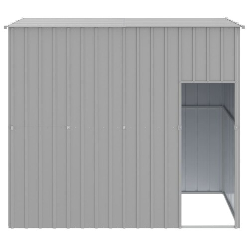 Kućica za pse s krovom svjetlosiva 214 x 153 x 181 cm čelična - NOVO