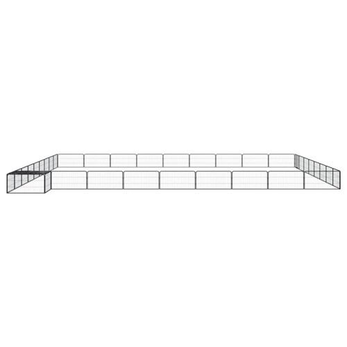 Ograda za pse s 36 panela crna 100 x 50 cm čelik obložen prahom - NOVO