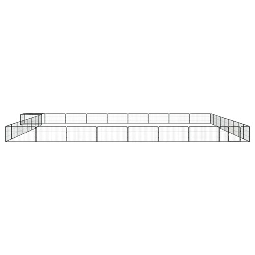 Ograda za pse s 36 panela crna 100 x 50 cm čelik obložen prahom - NOVO