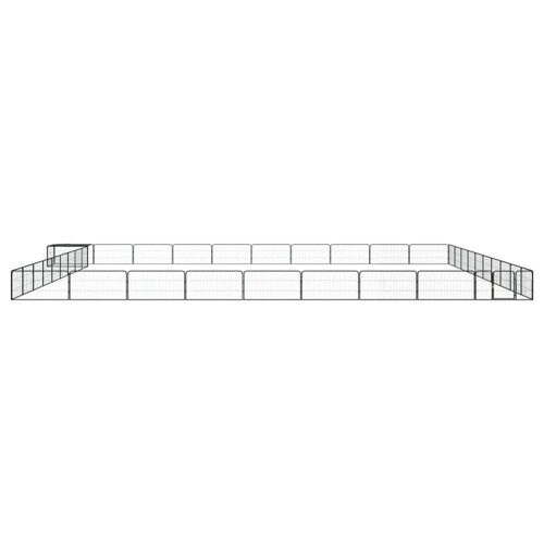 Ograda za pse s 40 panela crna 100 x 50 cm čelik obložen prahom - NOVO