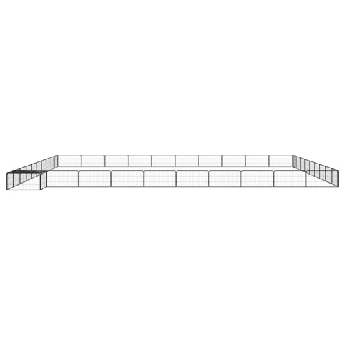 Ograda za pse s 40 panela crna 100 x 50 cm čelik obložen prahom - NOVO