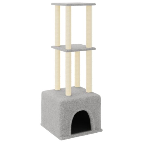 Penjalica za mačke sa stupovima za grebanje svjetlosiva 133,5cm - NOVO