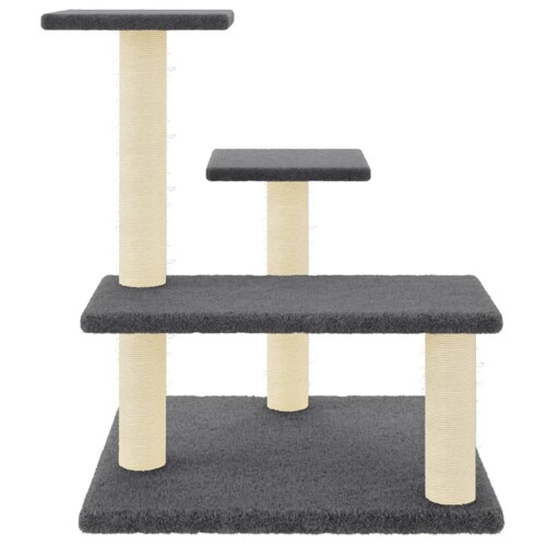 Penjalica za mačke sa stupovima za grebanje tamnosiva 61 cm - NOVO