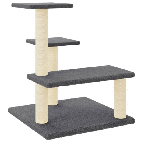 Penjalica za mačke sa stupovima za grebanje tamnosiva 61 cm - NOVO