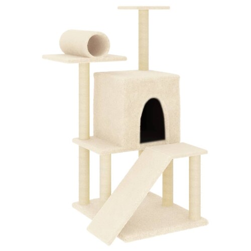 Penjalica za mačke sa stupovima za grebanje krem 110,5 cm - NOVO