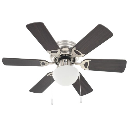 Ukrasni stropni ventilator sa svjetlom 82 cm tamnosmeđi - NOVO