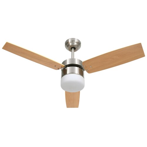 Stropni ventilator sa svjetlom i daljinskim 108 cm svjetlosmeđi - NOVO