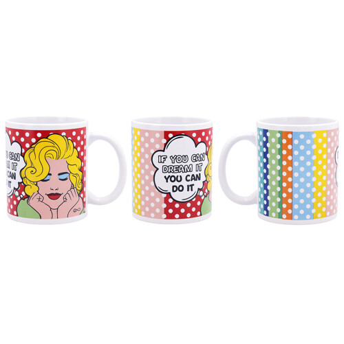 Tasīte Quid Comic Pisana Keramika 330 ml - NOVO